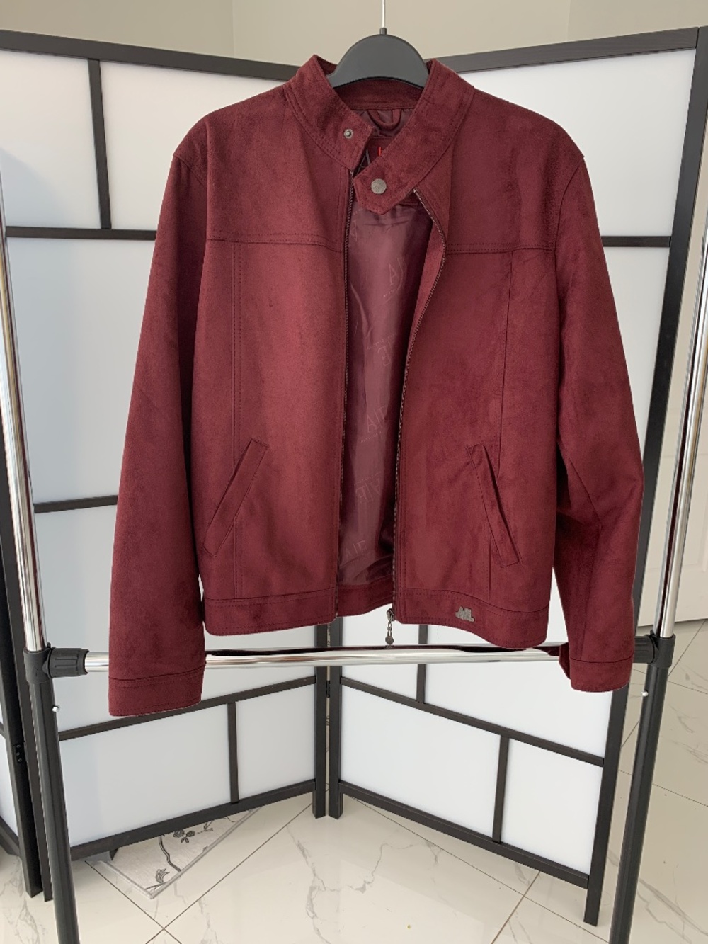 Faux-suede burgundy jacket